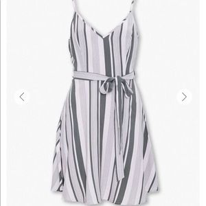 Olive/Cream Striped Summer Dress